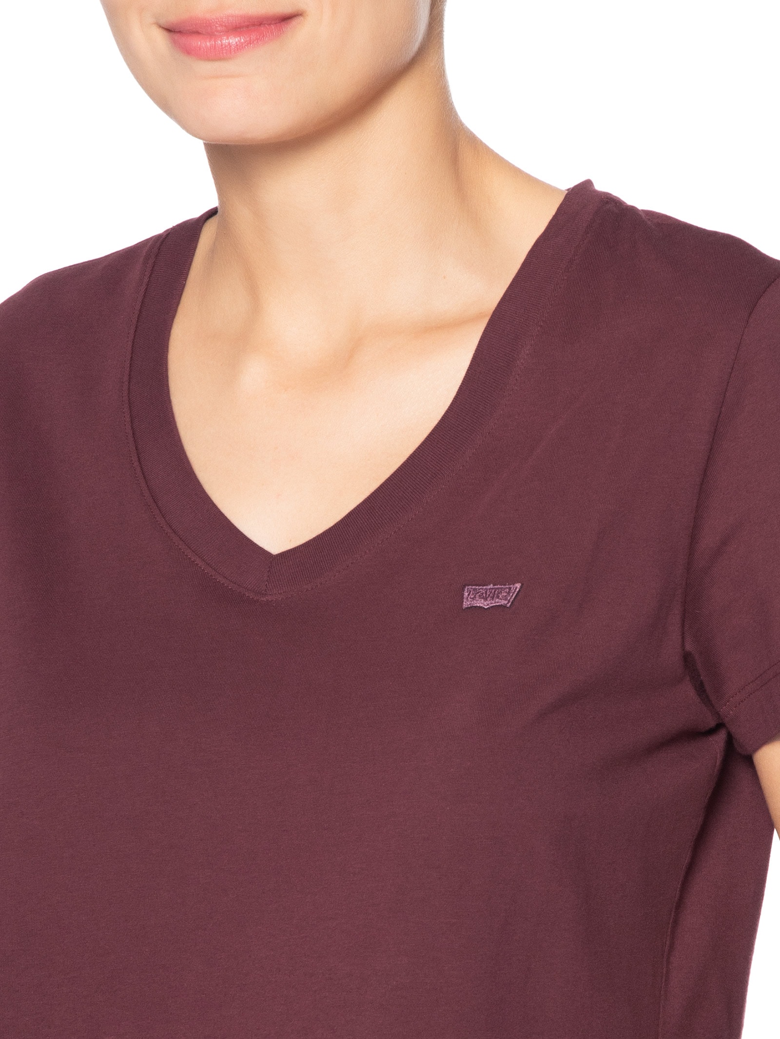 Camiseta Feminina Favorite V-Neck HM Vermelho Levi's