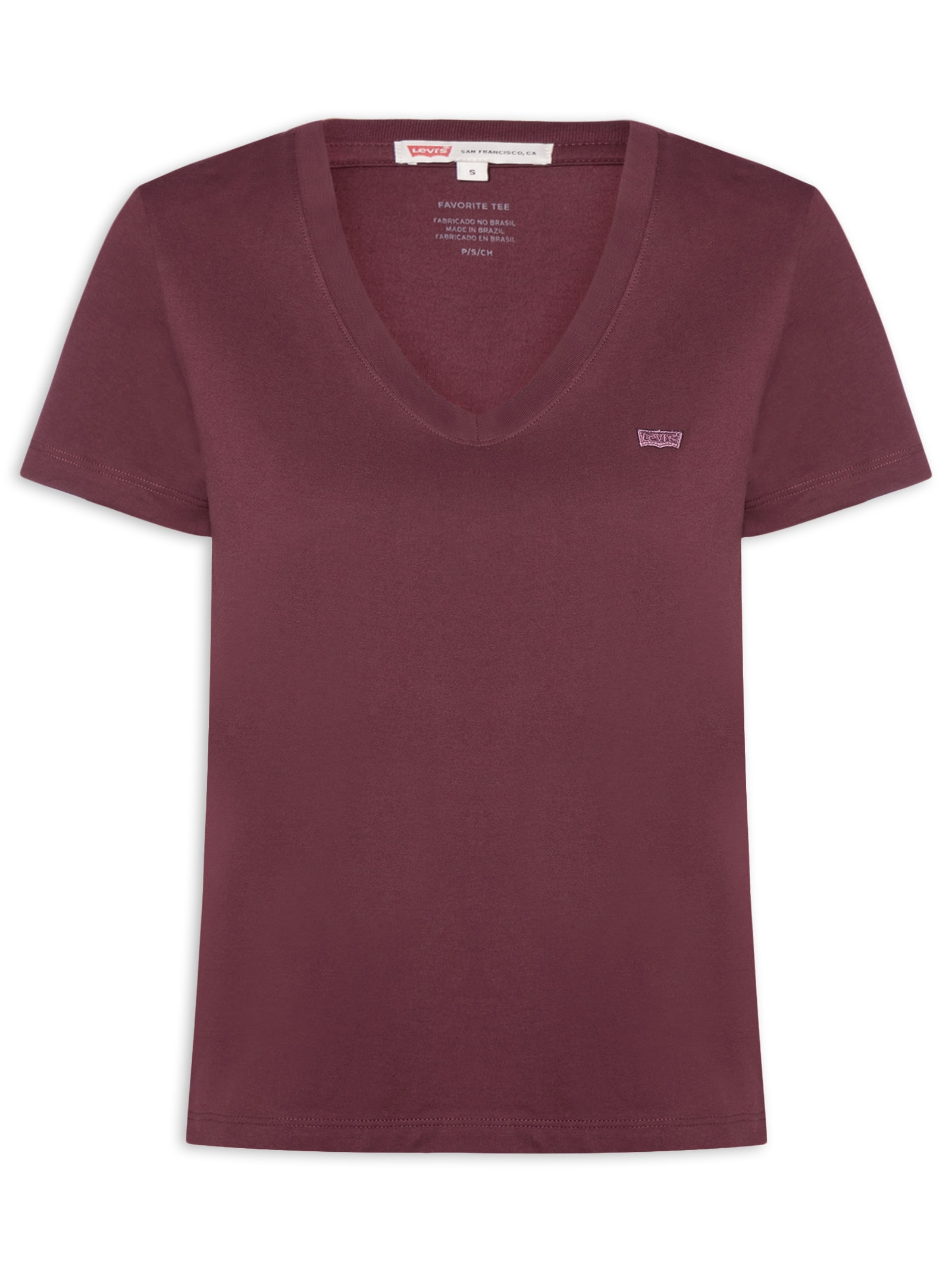 Camiseta Feminina Favorite V-Neck HM Vermelho Levi's