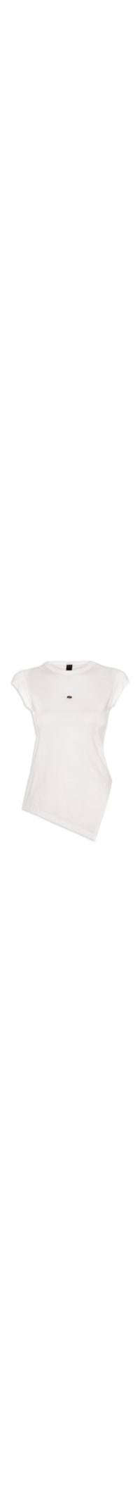Camiseta Feminina Fenda Barra Assimétrica - Off White