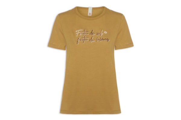 Camiseta Feminina Festa De Sol - Marrom