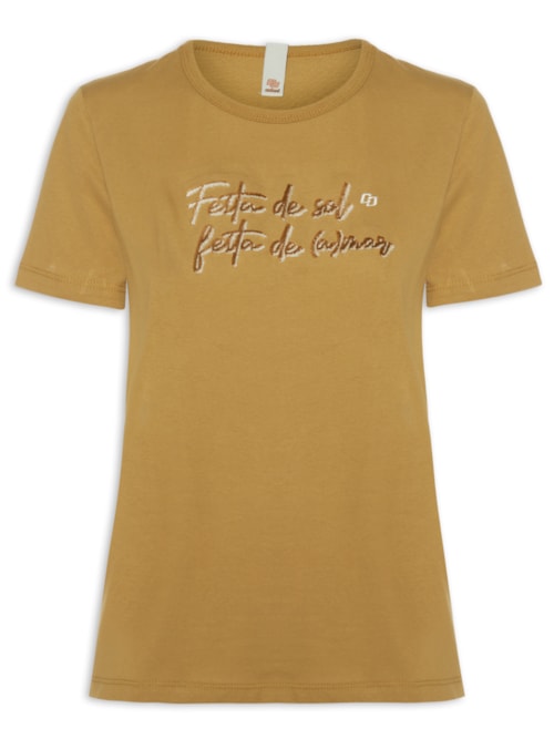 Camiseta Feminina Festa De Sol – Marrom
