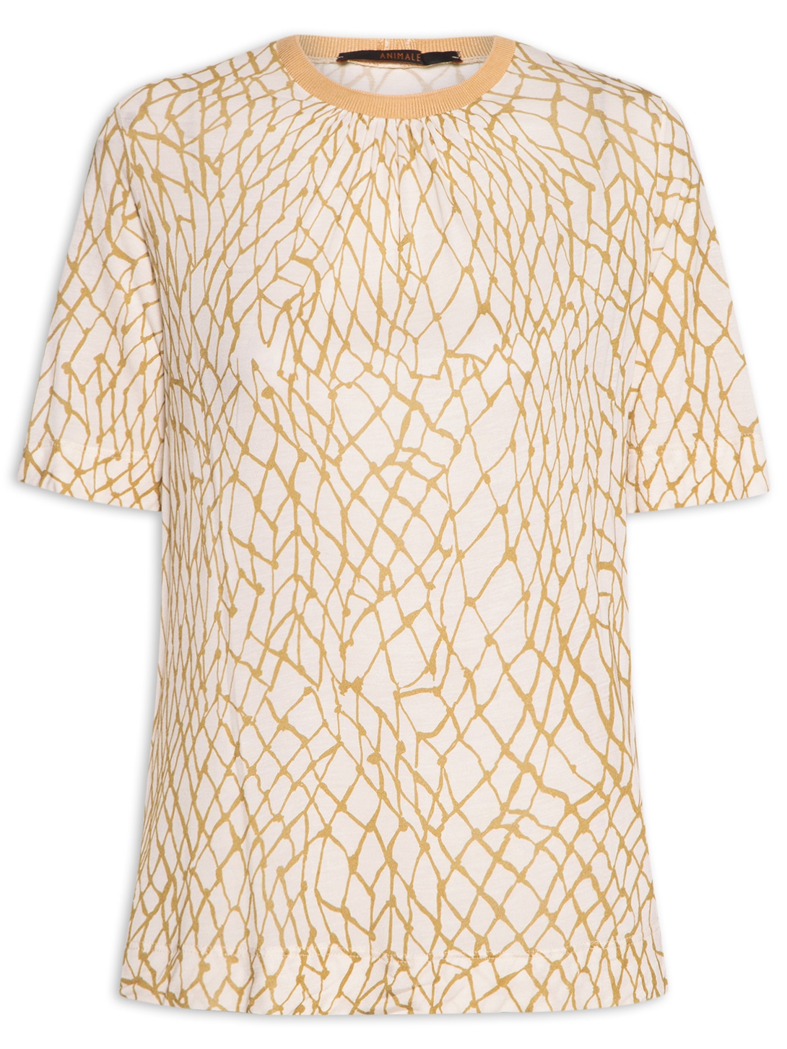 Camiseta Feminina Fininha Rede Cru E Solar Bege Animale