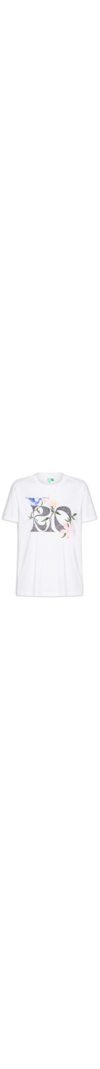 Camiseta Feminina Fio Rio Calçadão Flores - Branco