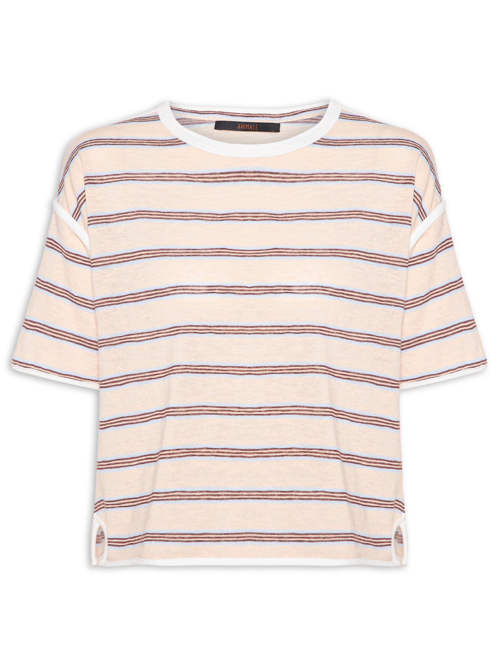 Camiseta Feminina Fio Tinto Essence Bege Animale