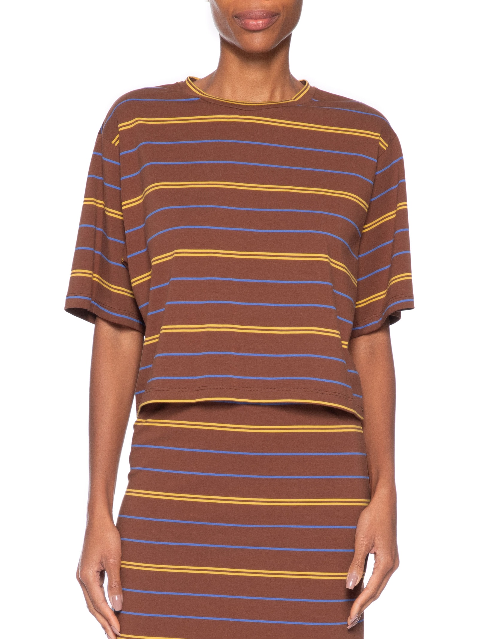 Camiseta Feminina Fio Tinto Marrom Animale