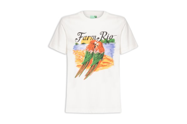Camiseta Feminina Fit Araras Namorando - Branco