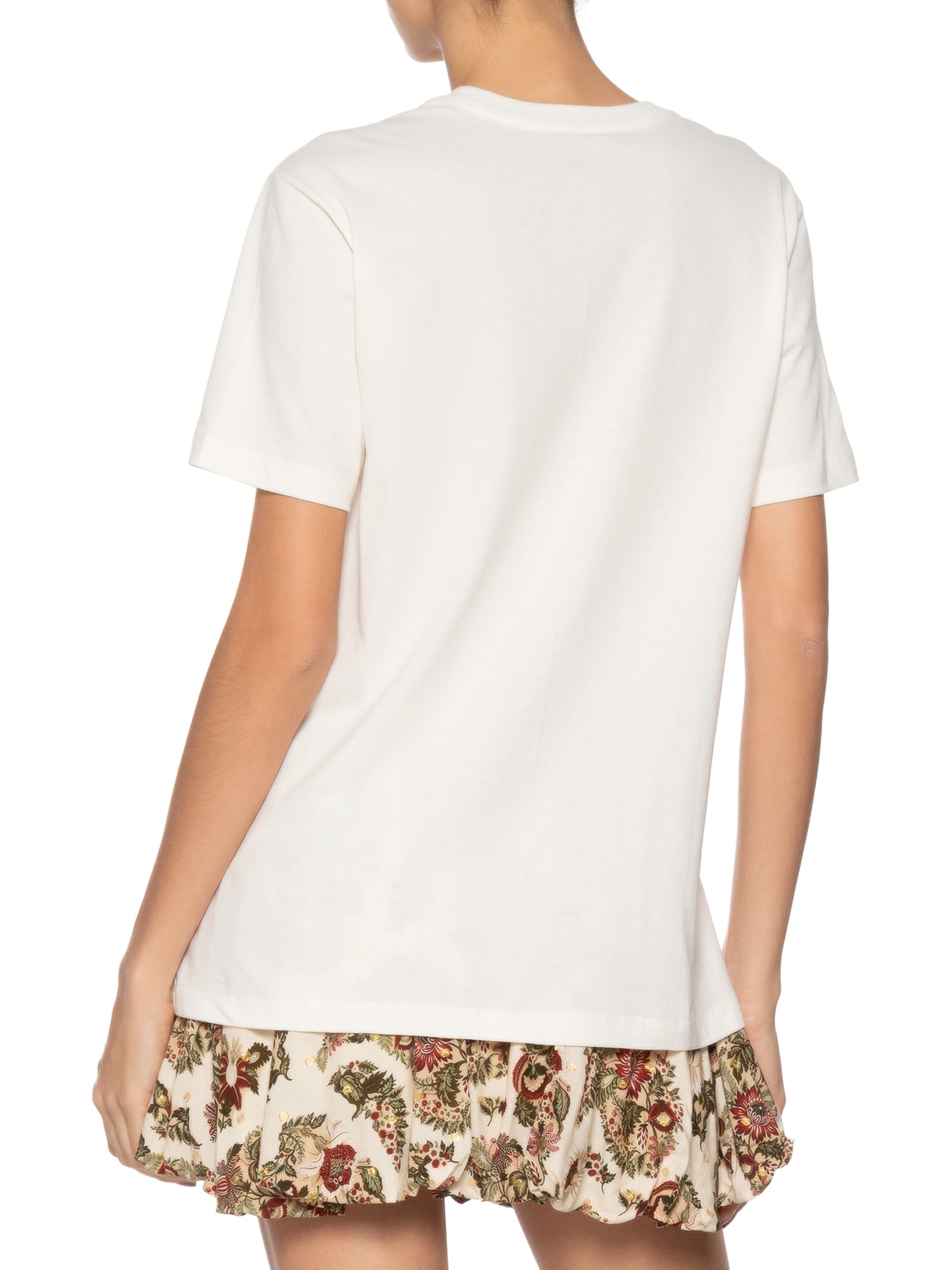 Camiseta Feminina Fit Bouquet Tropical Branco Farm