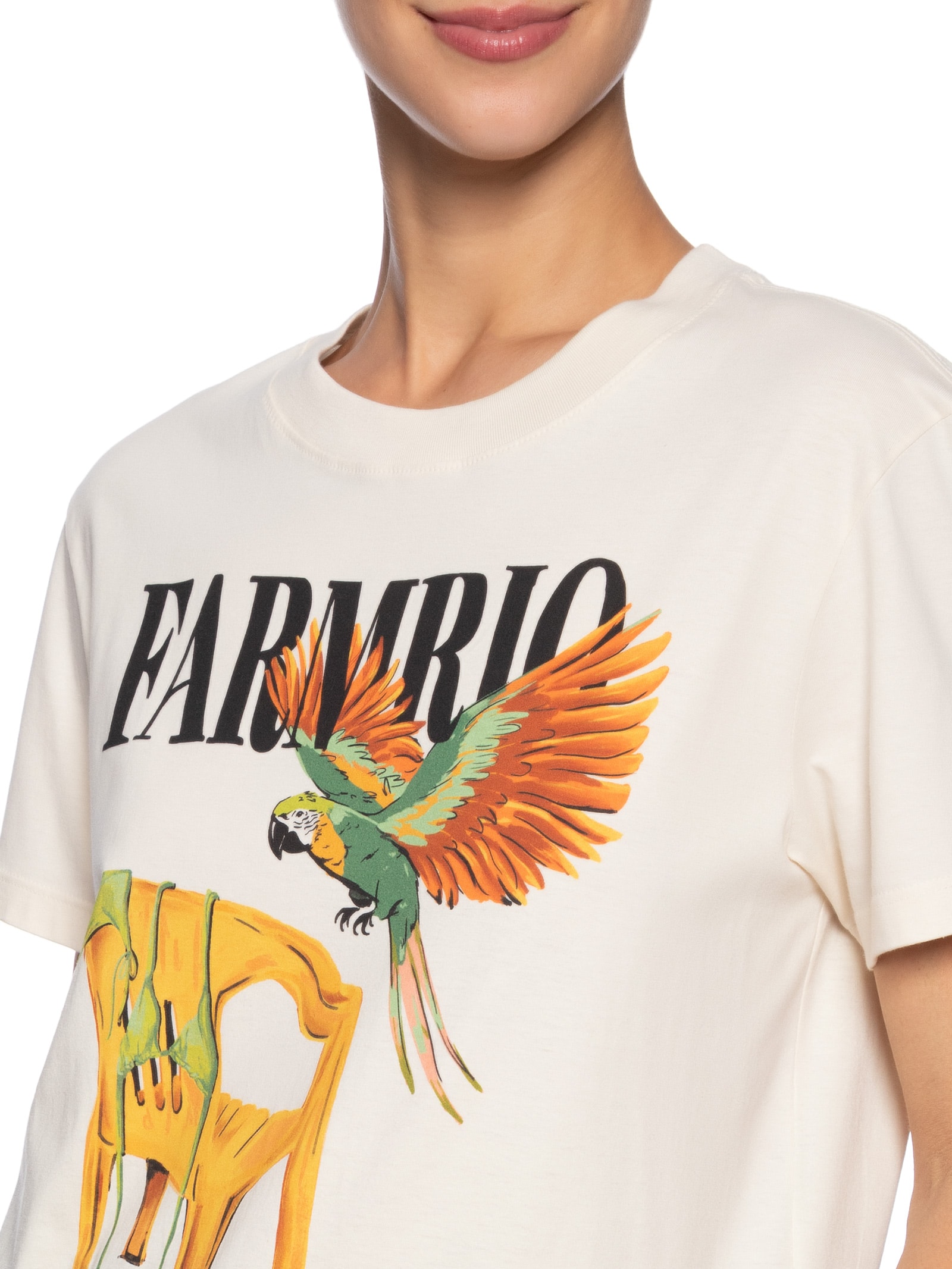 Camiseta Feminina Fit Cadeira E Biquini Off White Farm