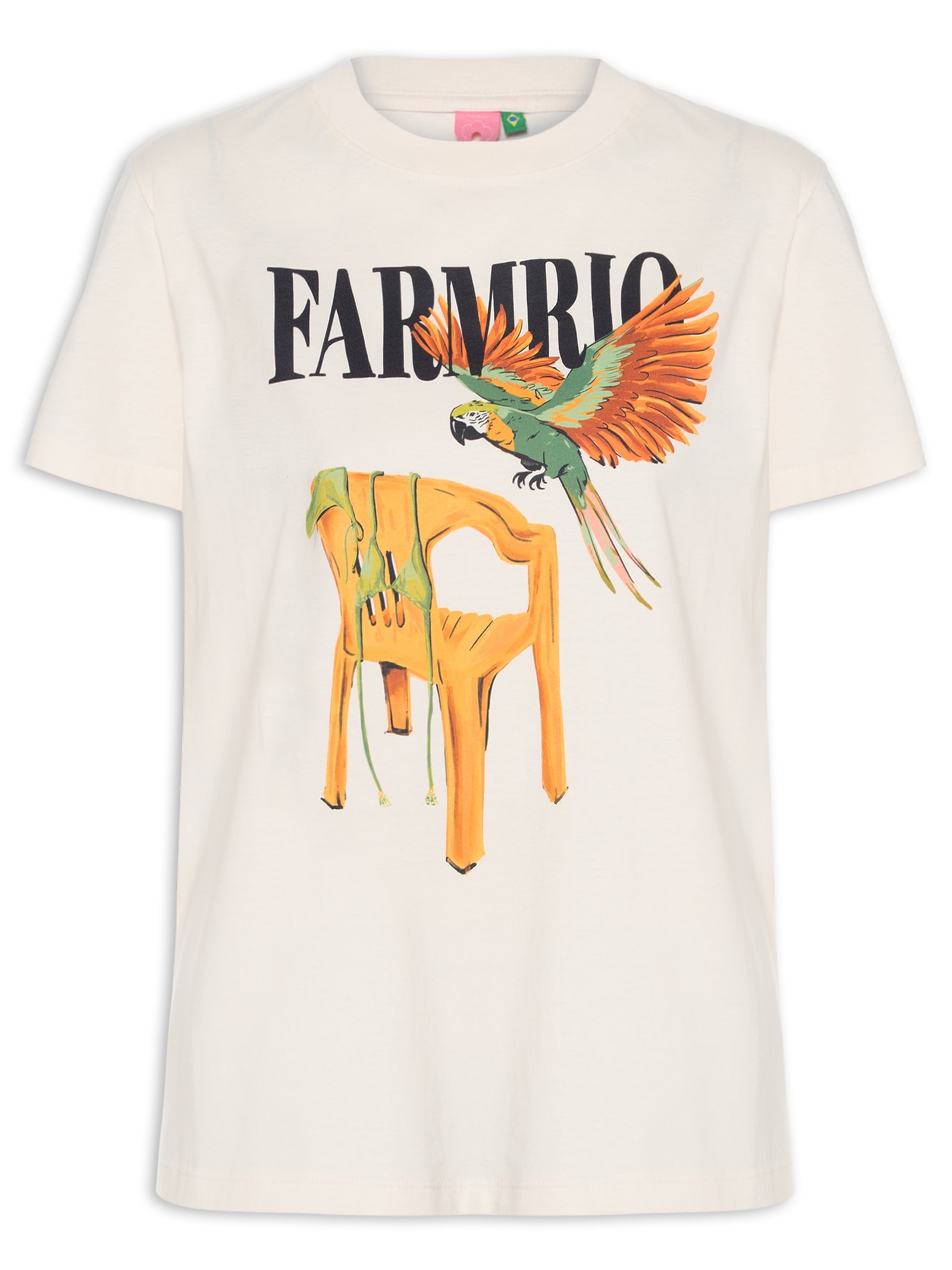 Camiseta Feminina Fit Cadeira E Biquini Off White Farm