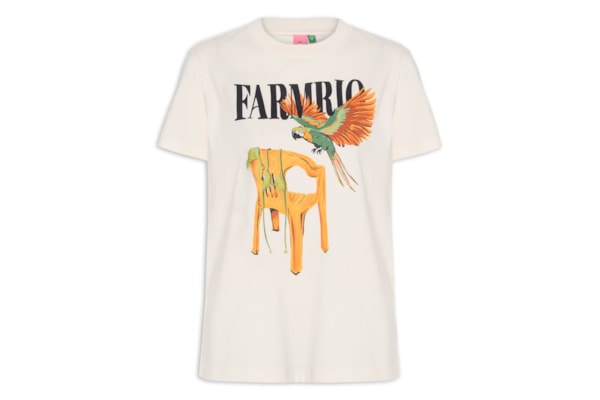 Camiseta Feminina Fit Cadeira E Biquini - Off White