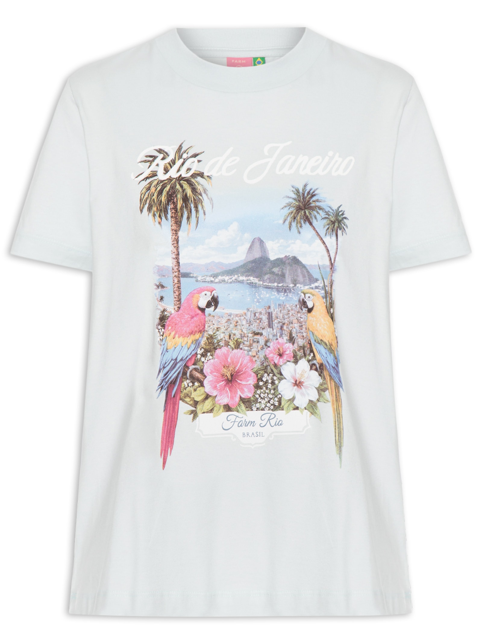 Camiseta Feminina Fit Janela Do Rio Azul Farm