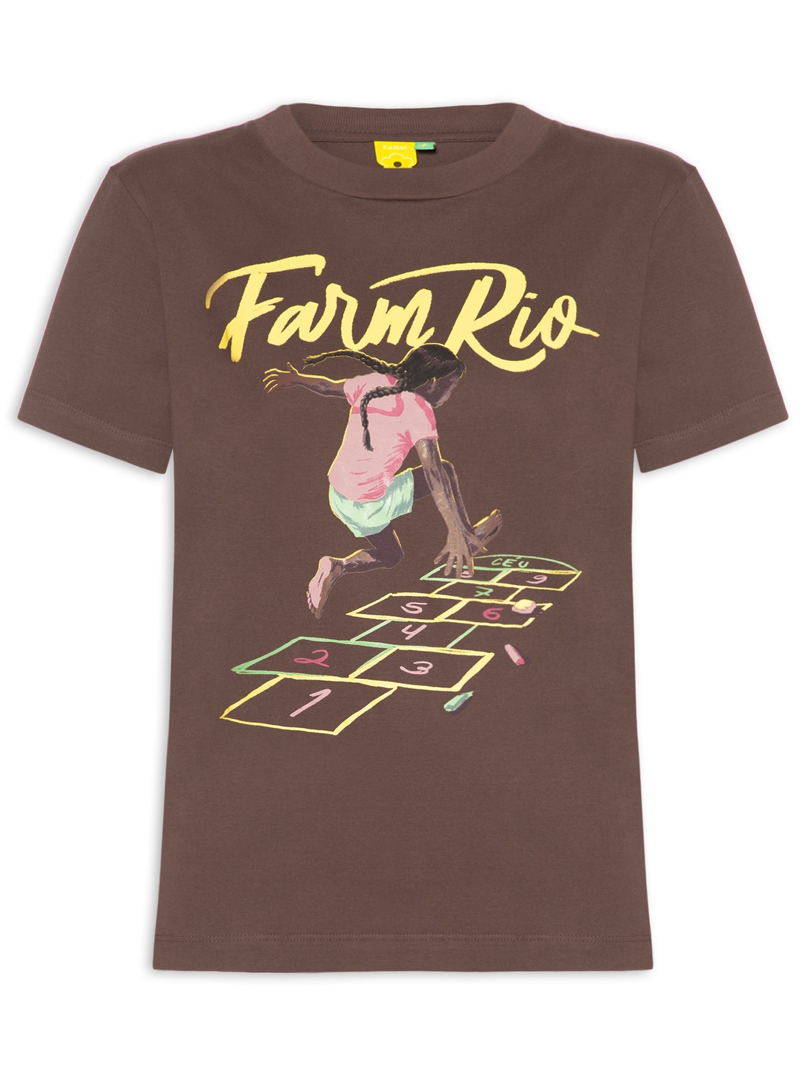 Camiseta Feminina Fit O Pulo Marrom Farm
