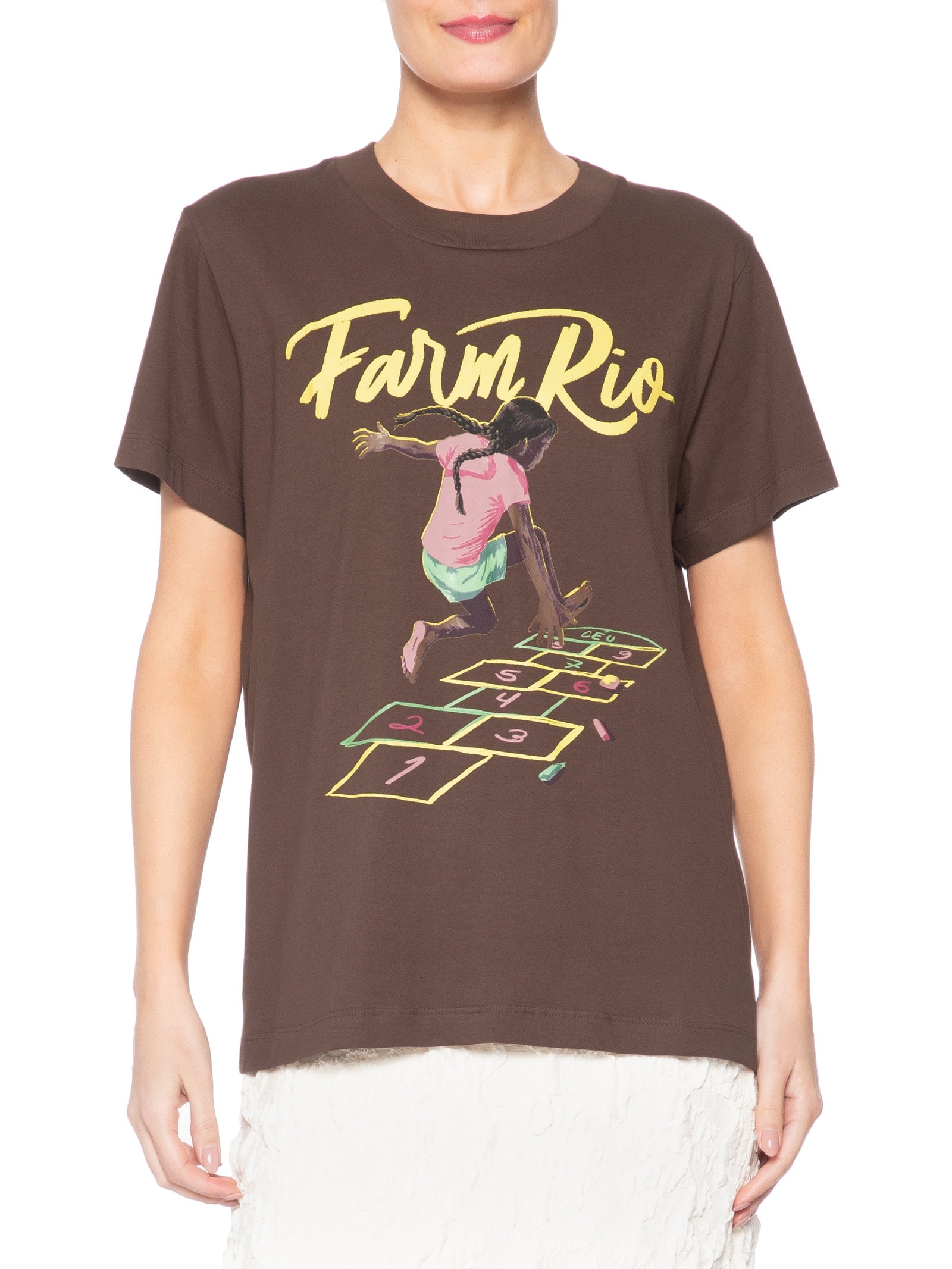 Camiseta Feminina Fit O Pulo Marrom Farm