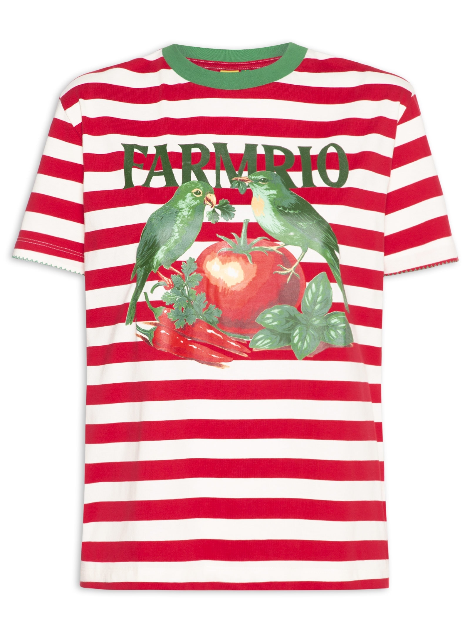 Camiseta Feminina Fit Pássaros Tomate Vermelho Farm