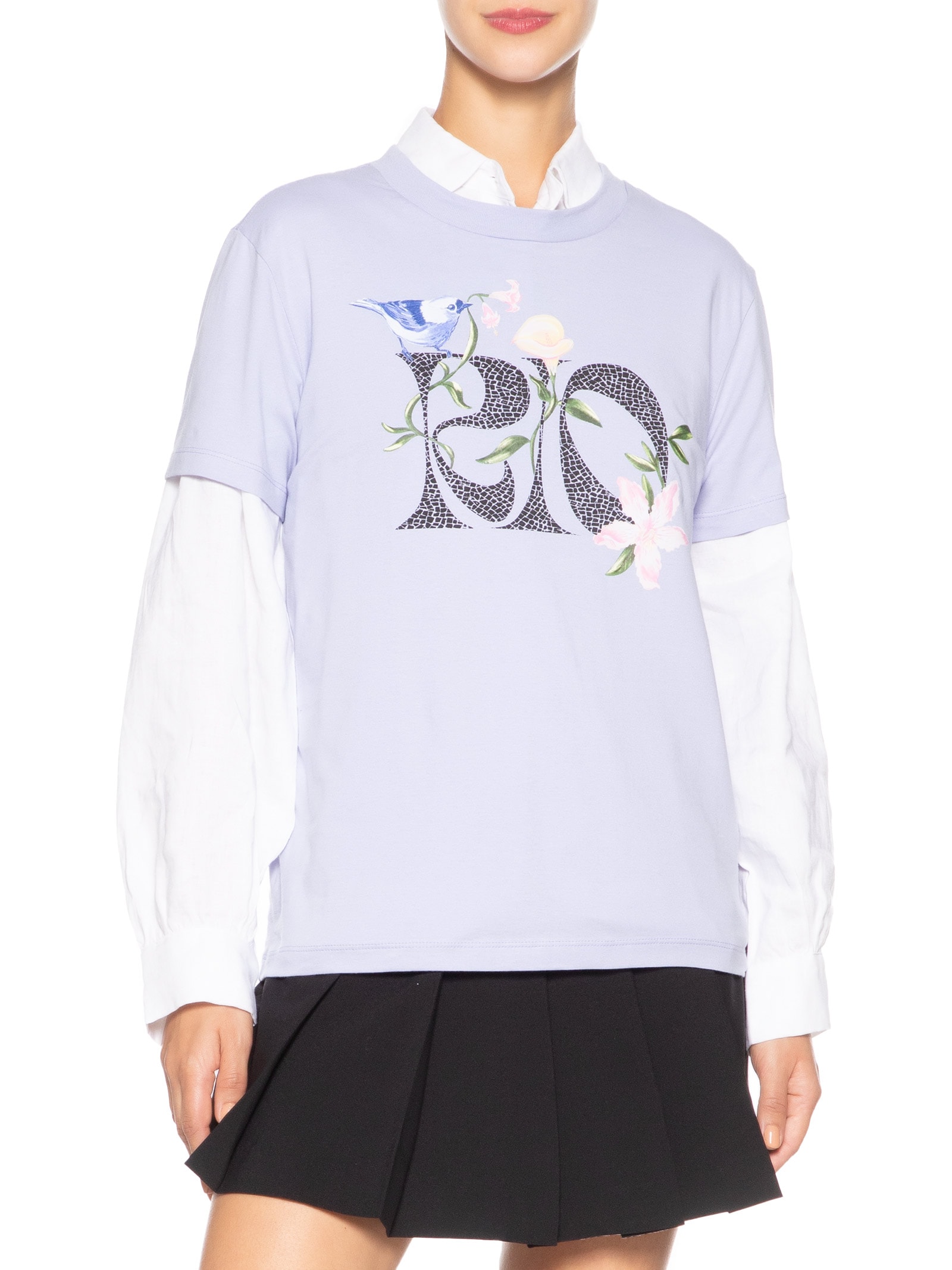 Camiseta Feminina Fit Rio Calçadão Flores Azul Farm