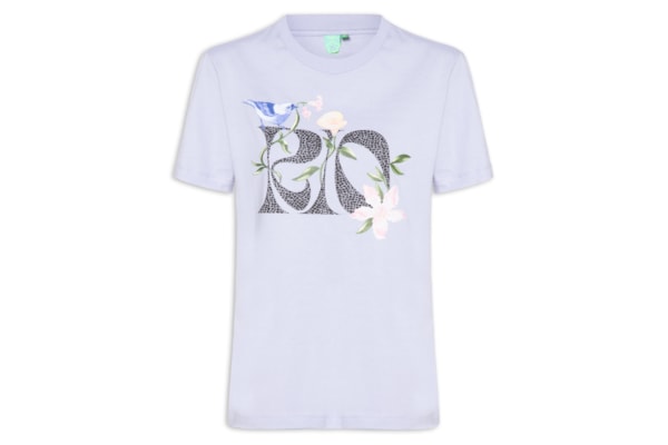 Camiseta Feminina Fit Rio Calçadão Flores - Azul