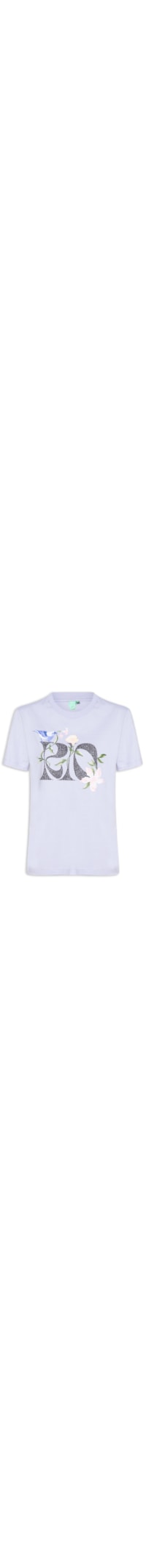 Camiseta Feminina Fit Rio Calçadão Flores - Azul