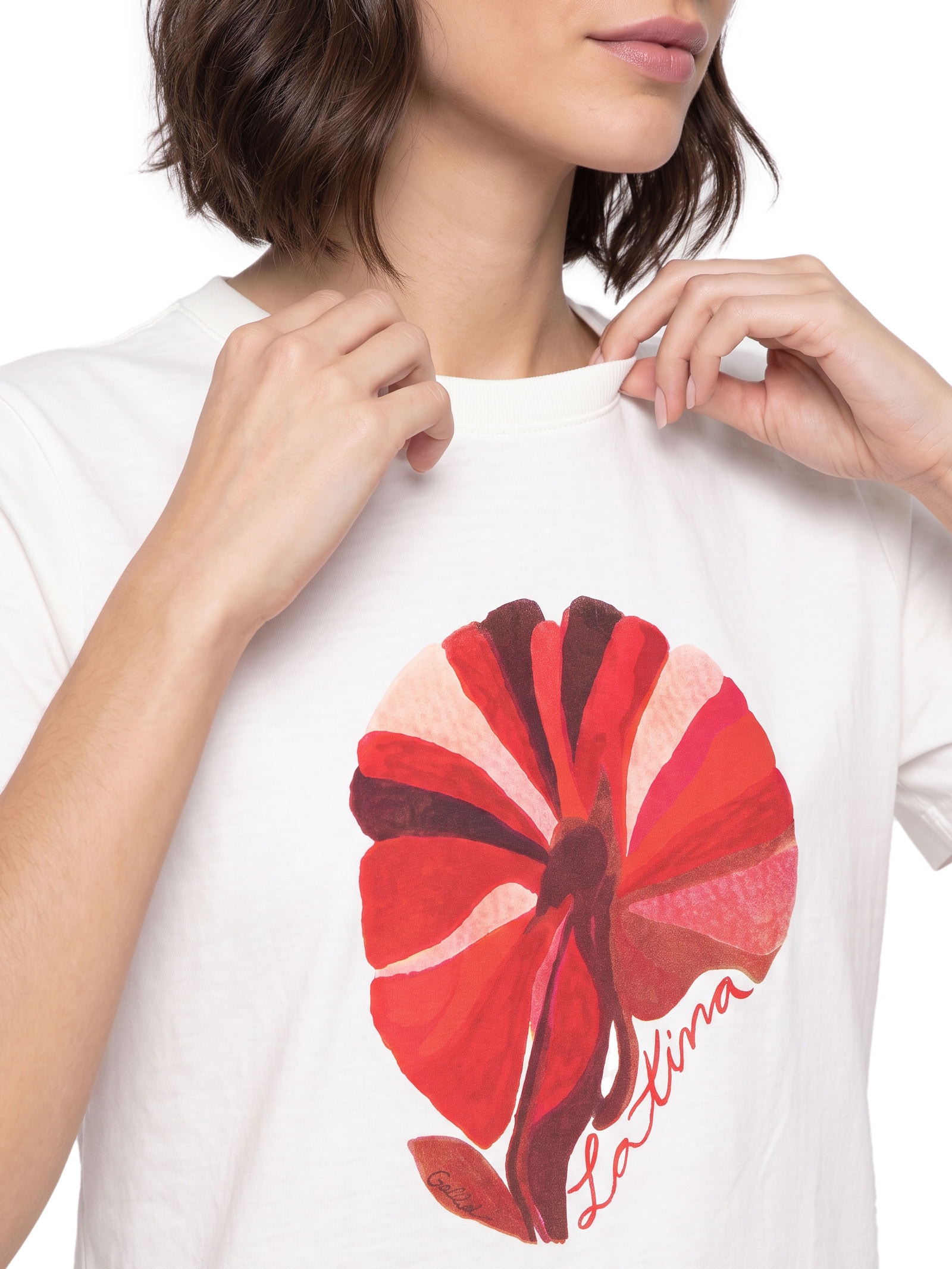 Camiseta Feminina Flor Latina Branco Cacay