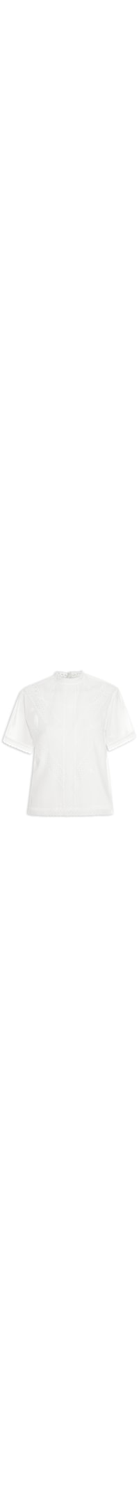 Camiseta Feminina Floral De Linha - Branco