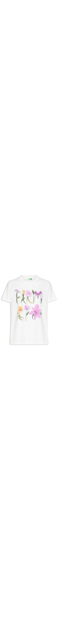 Camiseta Feminina Flores - Off White