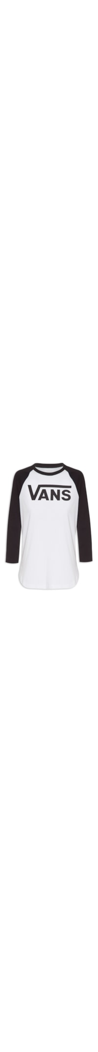 Camiseta Feminina Flying V 3/4 Raglan - Branco