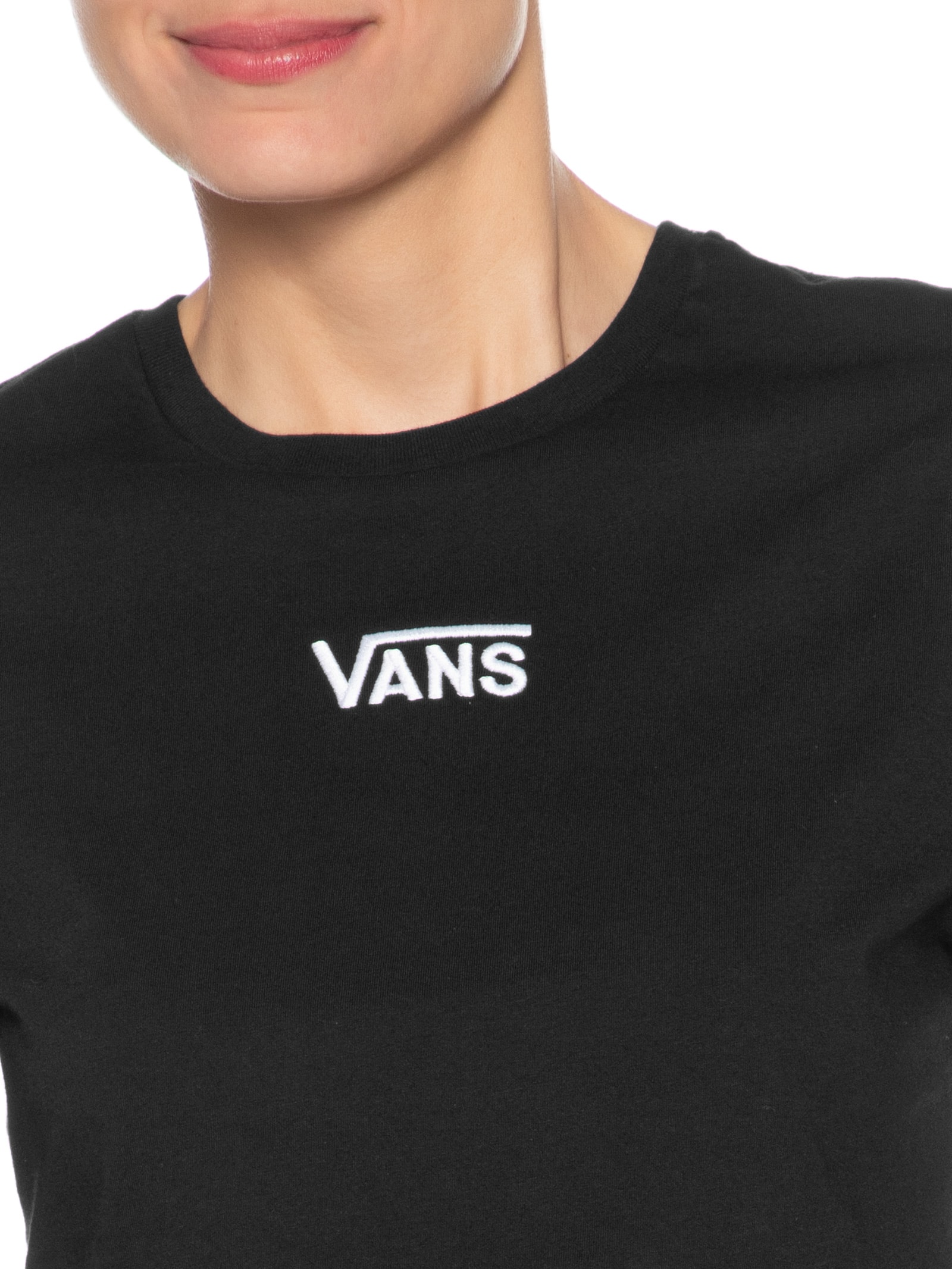 Vans Camiseta Feminina Flying V Crew Crop II Preto