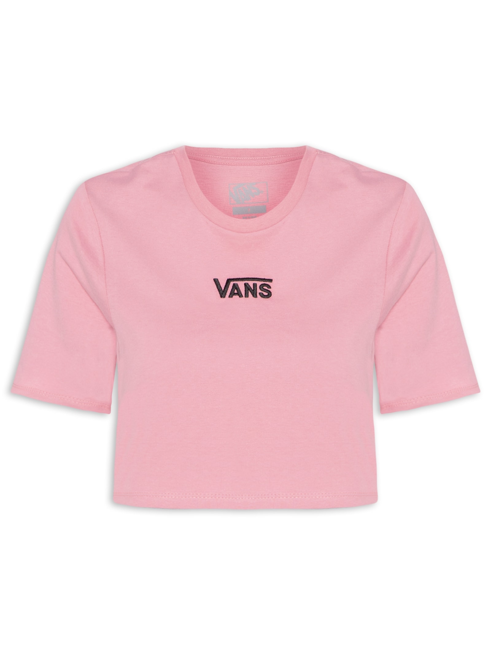 Camiseta Feminina Flying V Crew Crop II Rosa Vans