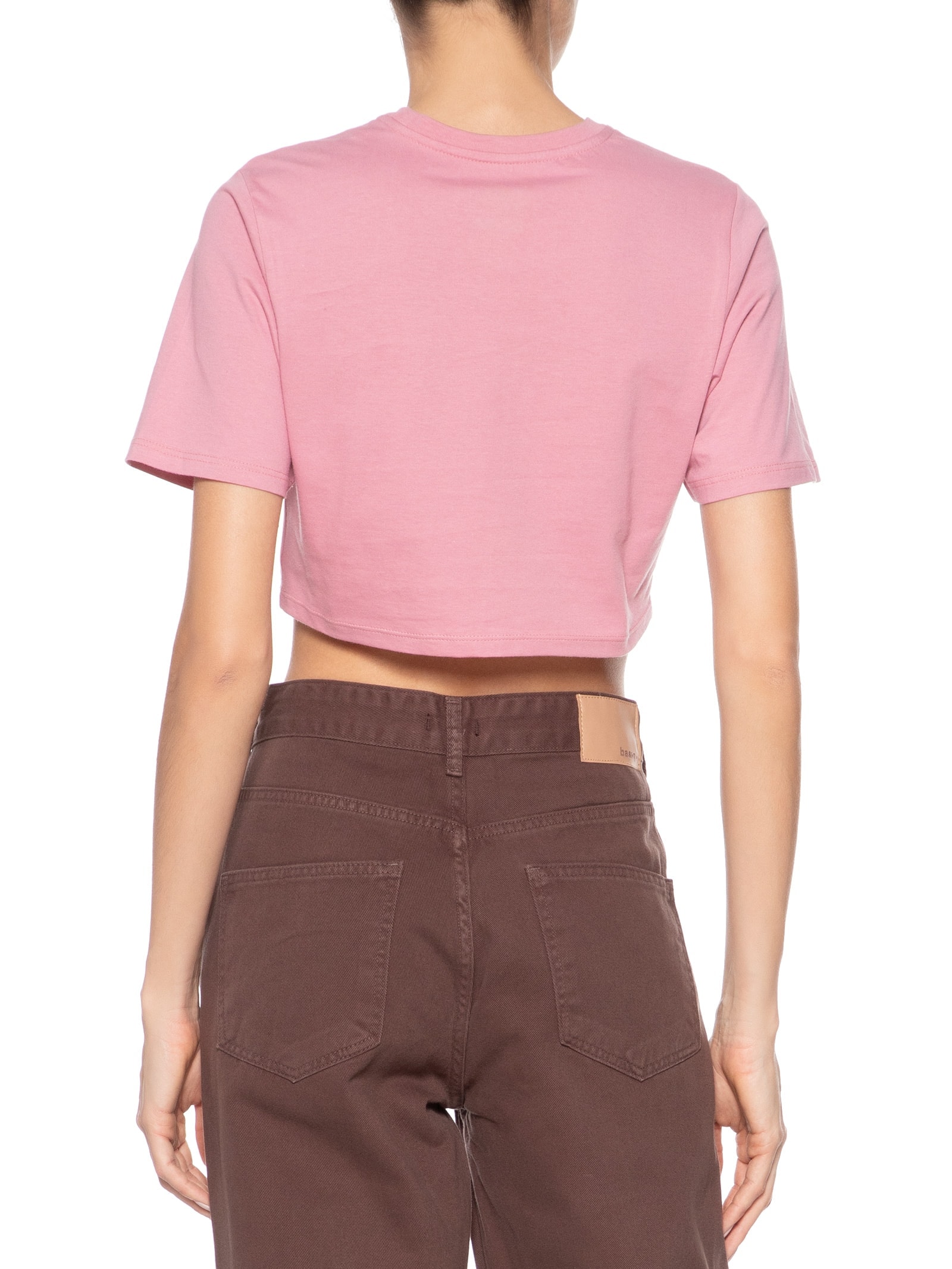 Camiseta Feminina Flying V Crew Crop II Rosa Vans