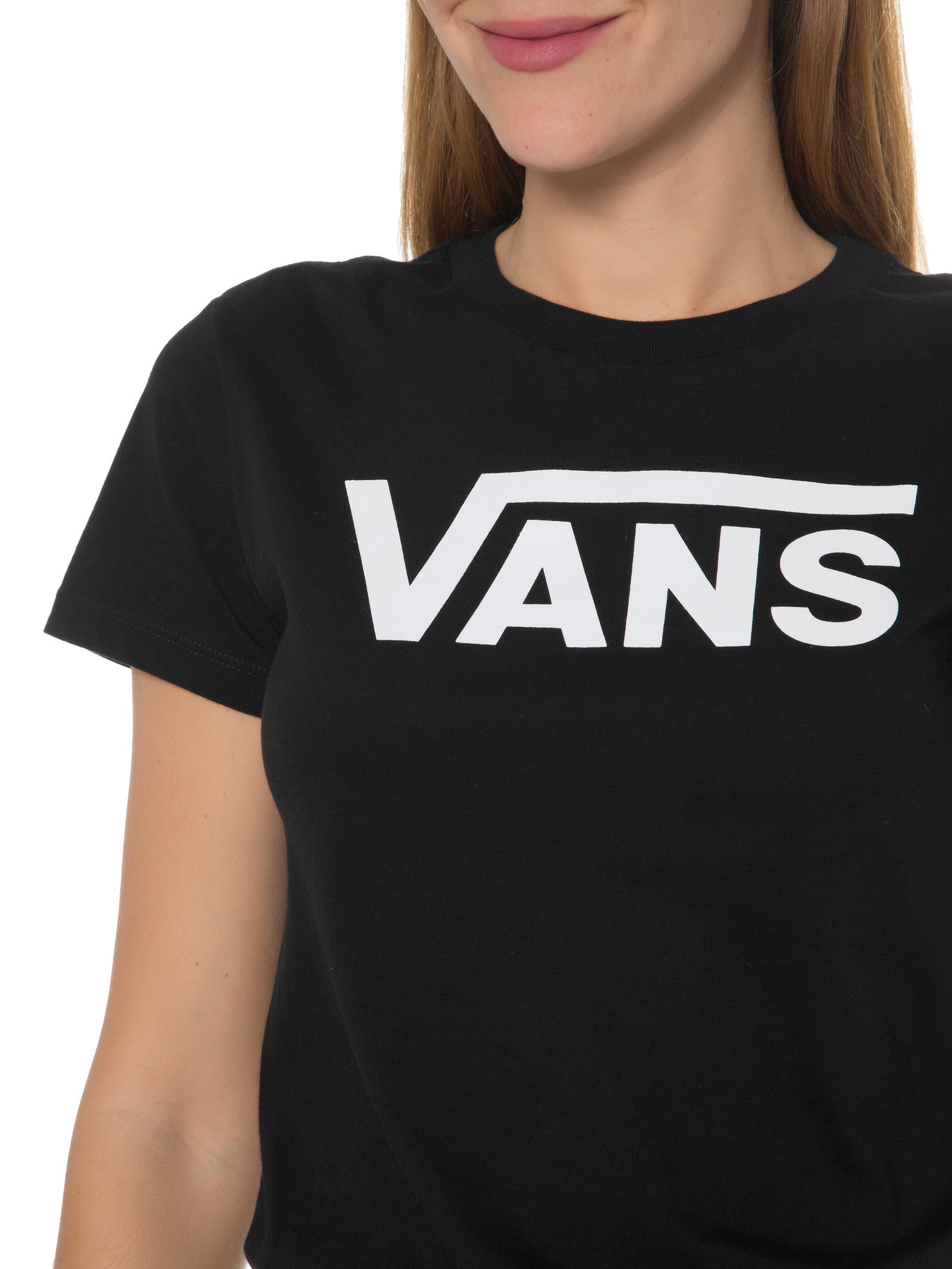 Vans Camiseta Feminina Flying V Crew Tee Br Preto