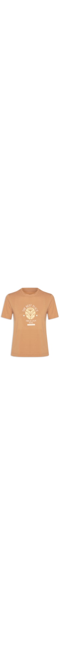 Camiseta Feminina Free & Calm Soul - Marrom