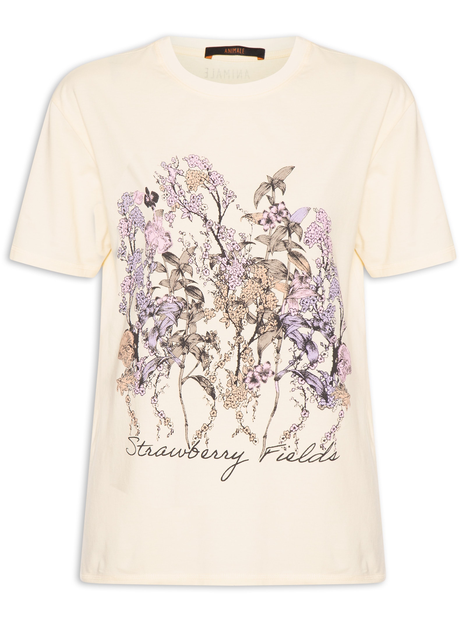 Camiseta Feminina Fun Straberry Fields Amarelo Animale