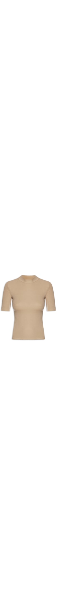 Camiseta Feminina Gola Alta - Bege