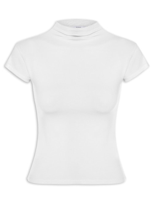 Camiseta Feminina Gola Alta – Branco