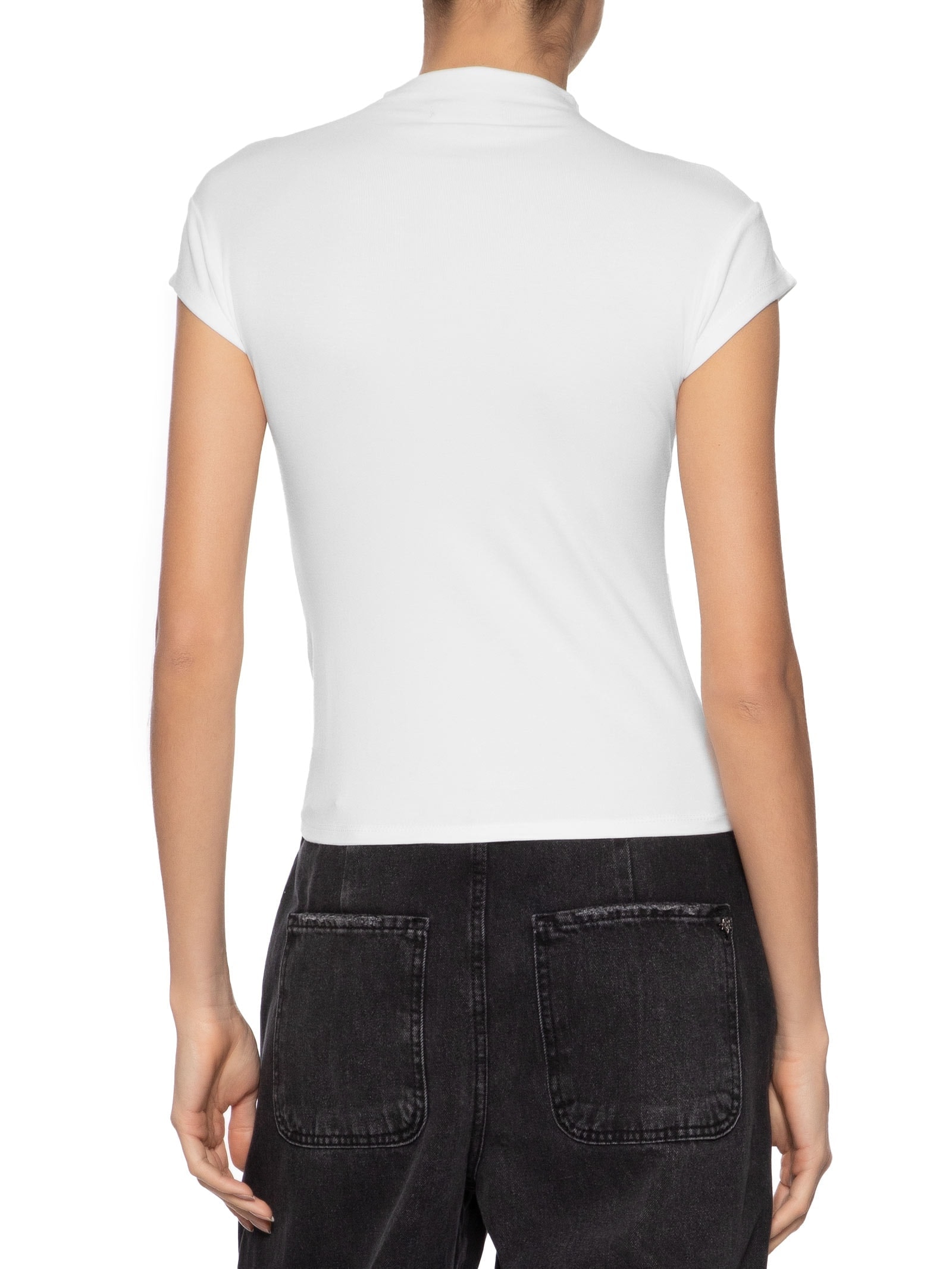 Camiseta Feminina Gola Alta Branco Basiq