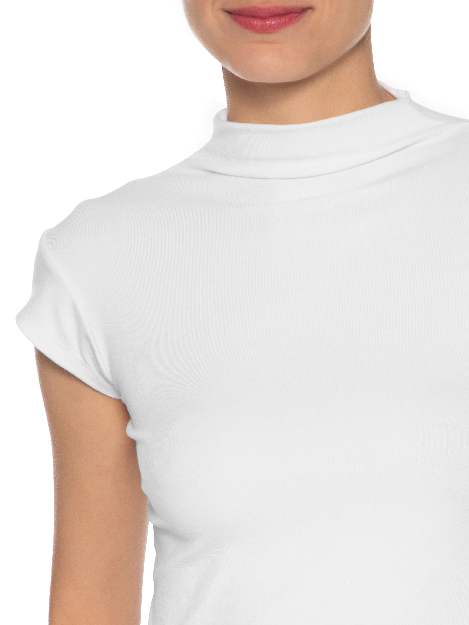 Camiseta Feminina Gola Alta Branco Basiq