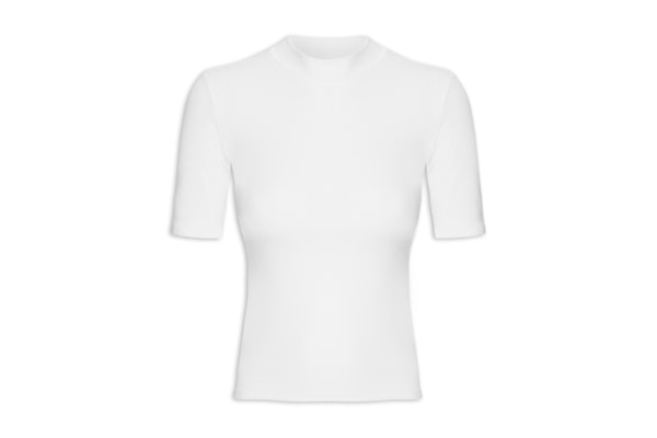 Camiseta Feminina Gola Alta - Branco 