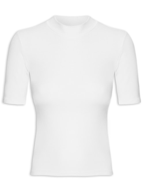 Camiseta Feminina Gola Alta – Branco