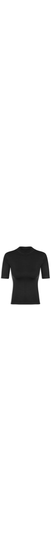 Camiseta Feminina Gola Alta - Preto