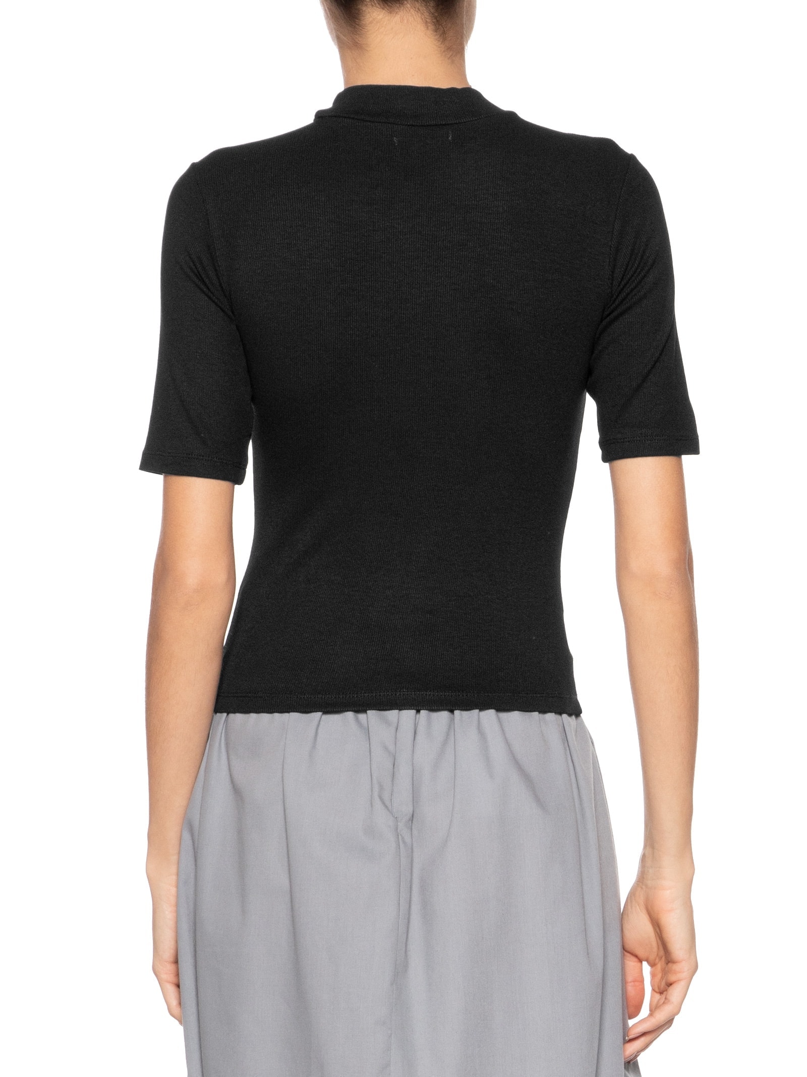 Camiseta Feminina Gola Alta Preto Basiq