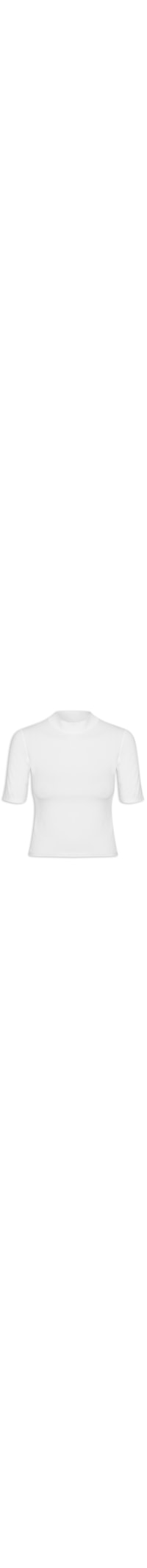Camiseta Feminina Gola Média Manga Curta - Branco