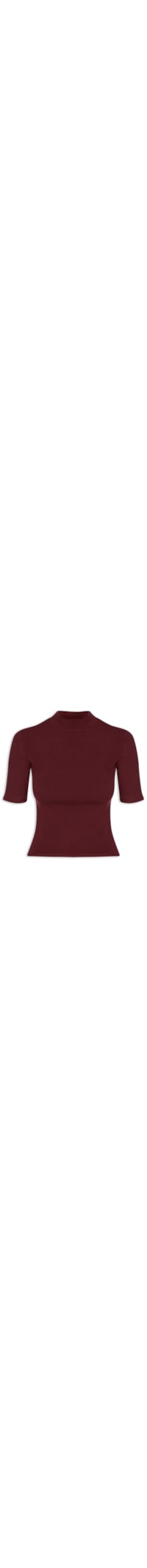 Camiseta Feminina Gola Média Manga Curta - Vermelho