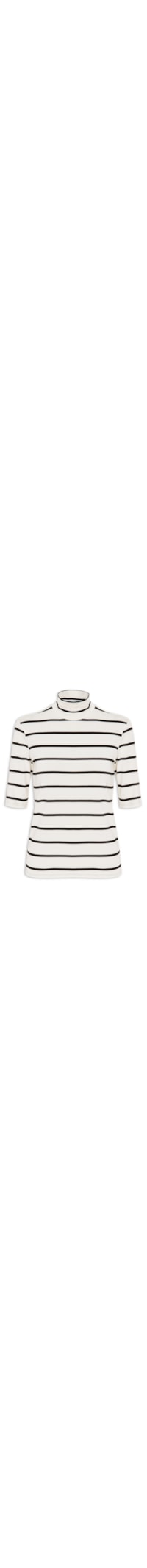 Camiseta Feminina Gola Meia Manga - Off White