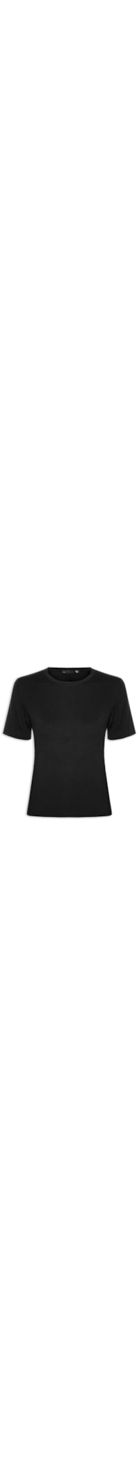 Camiseta Feminina Gola Redonda Seda com Cashmere - Preto