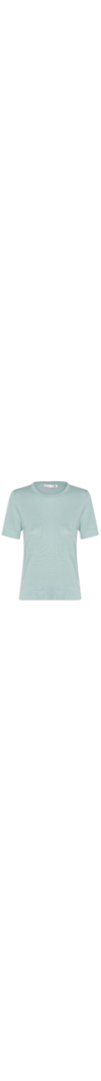 Camiseta Feminina Gola Redonda Seda com Cashmere - Verde