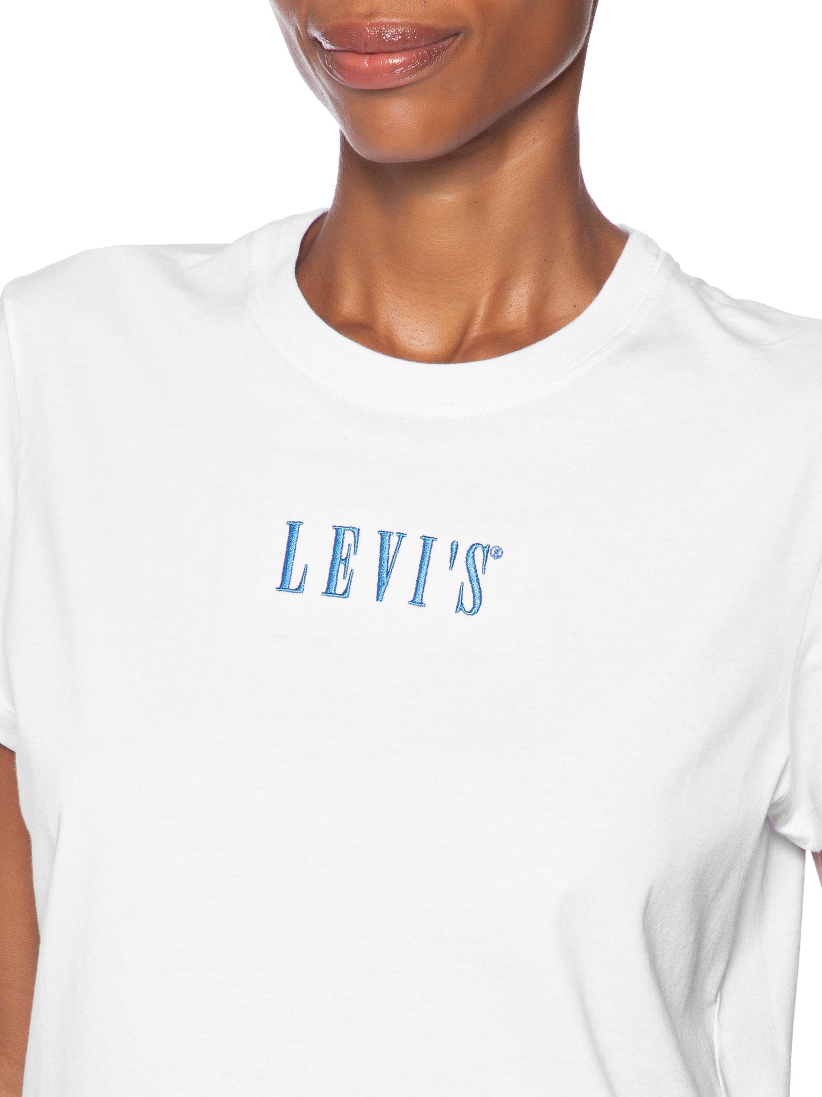 Camiseta Feminina Gr Favorite Serif Logo Tee Branco Levi's