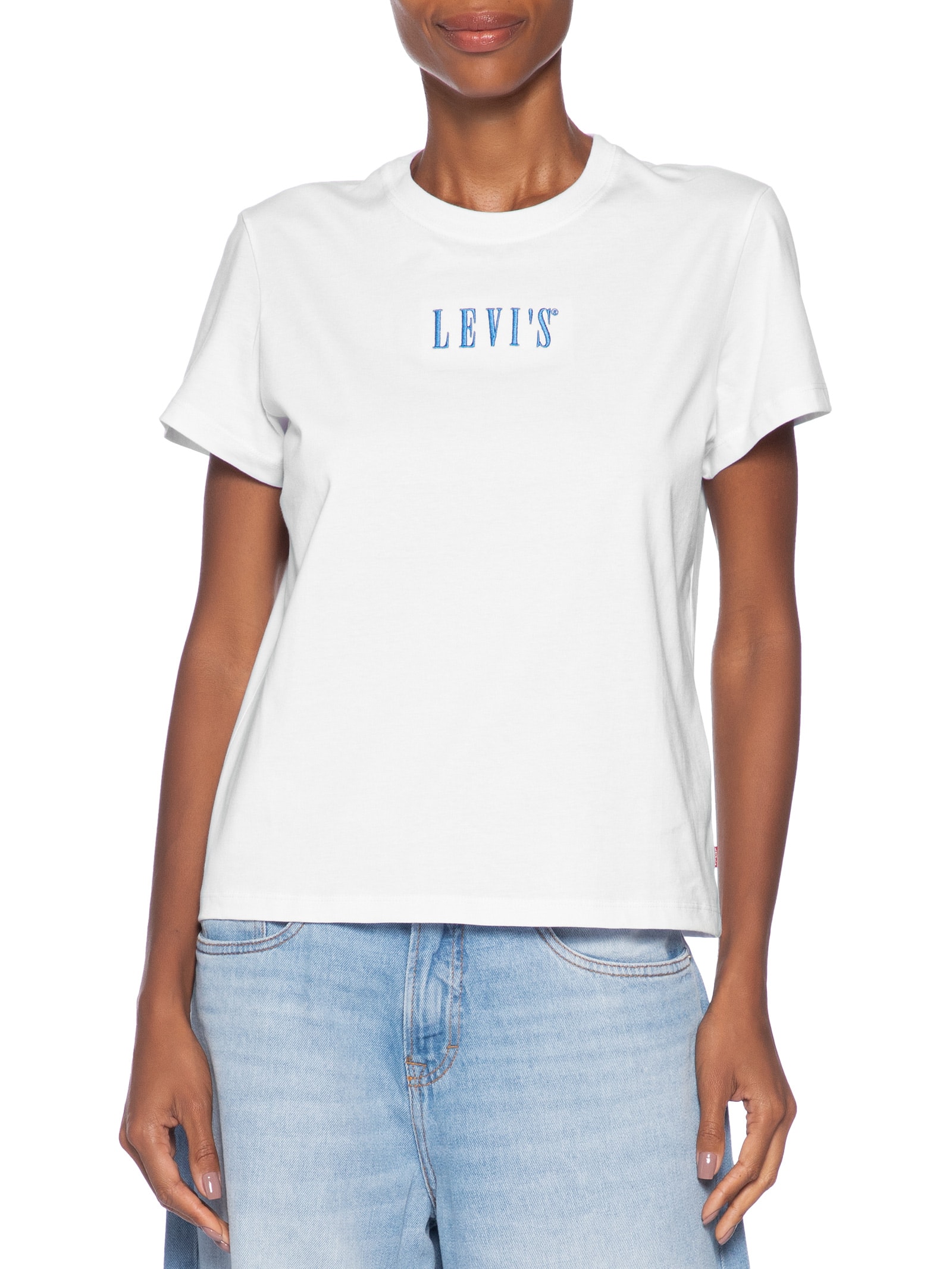 Camiseta Feminina Gr Favorite Serif Logo Tee Branco Levi's