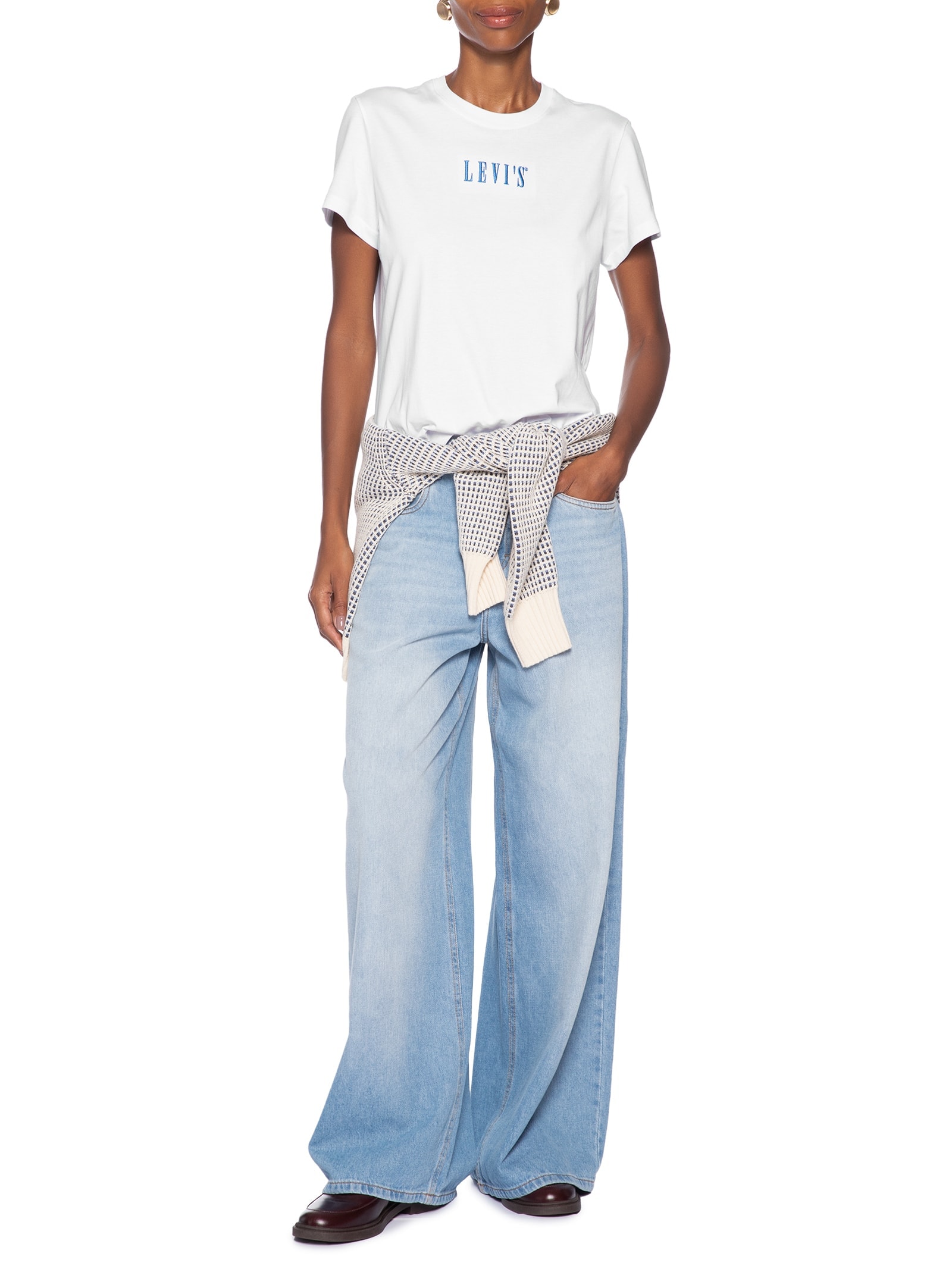 Camiseta Feminina Gr Favorite Serif Logo Tee Branco Levi's