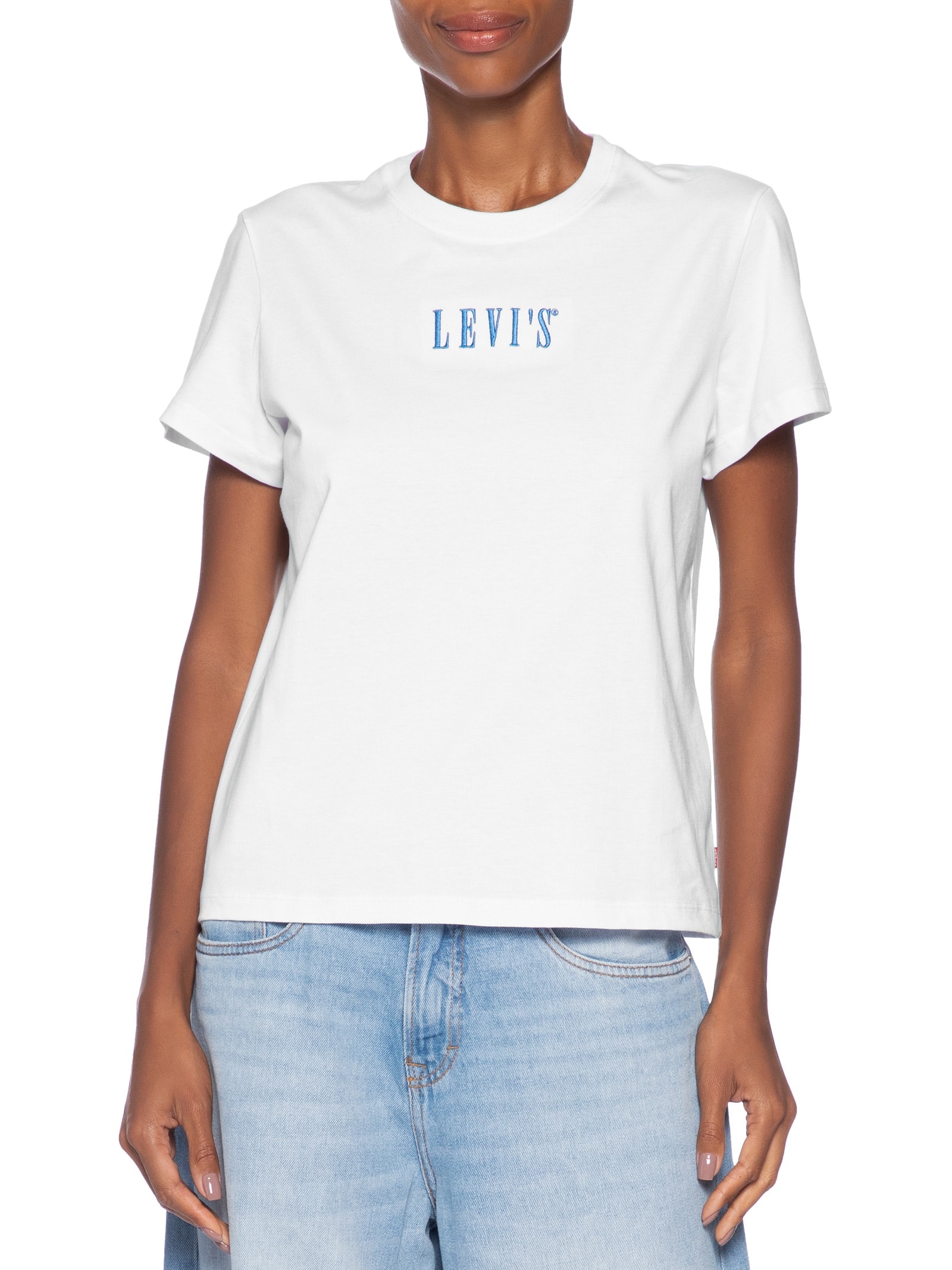 Camiseta Feminina Gr Favorite Serif Logo Tee Branco Levi's