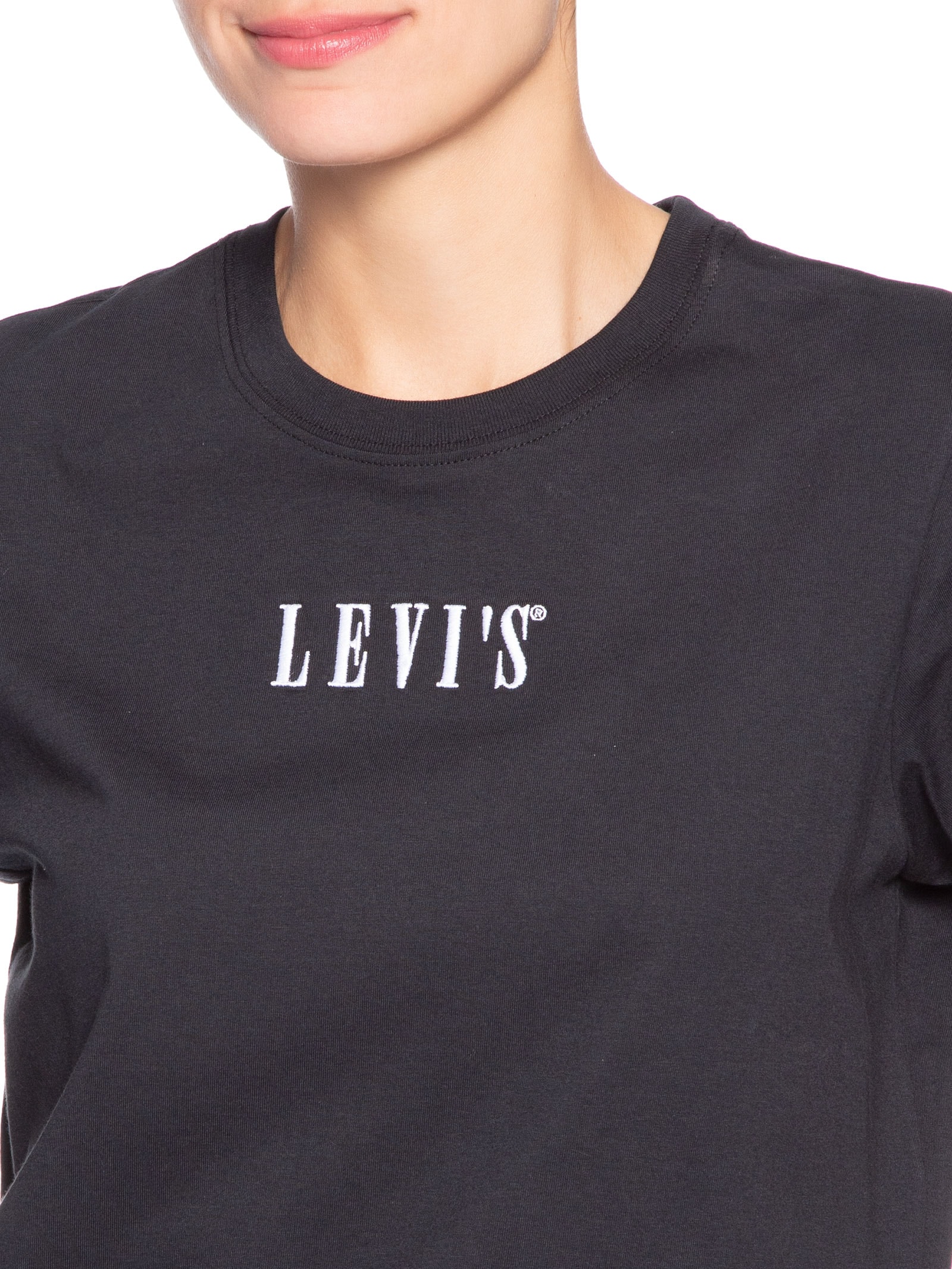 Camiseta Feminina Gr Favorite Serif Logo Tee Preto Levi's