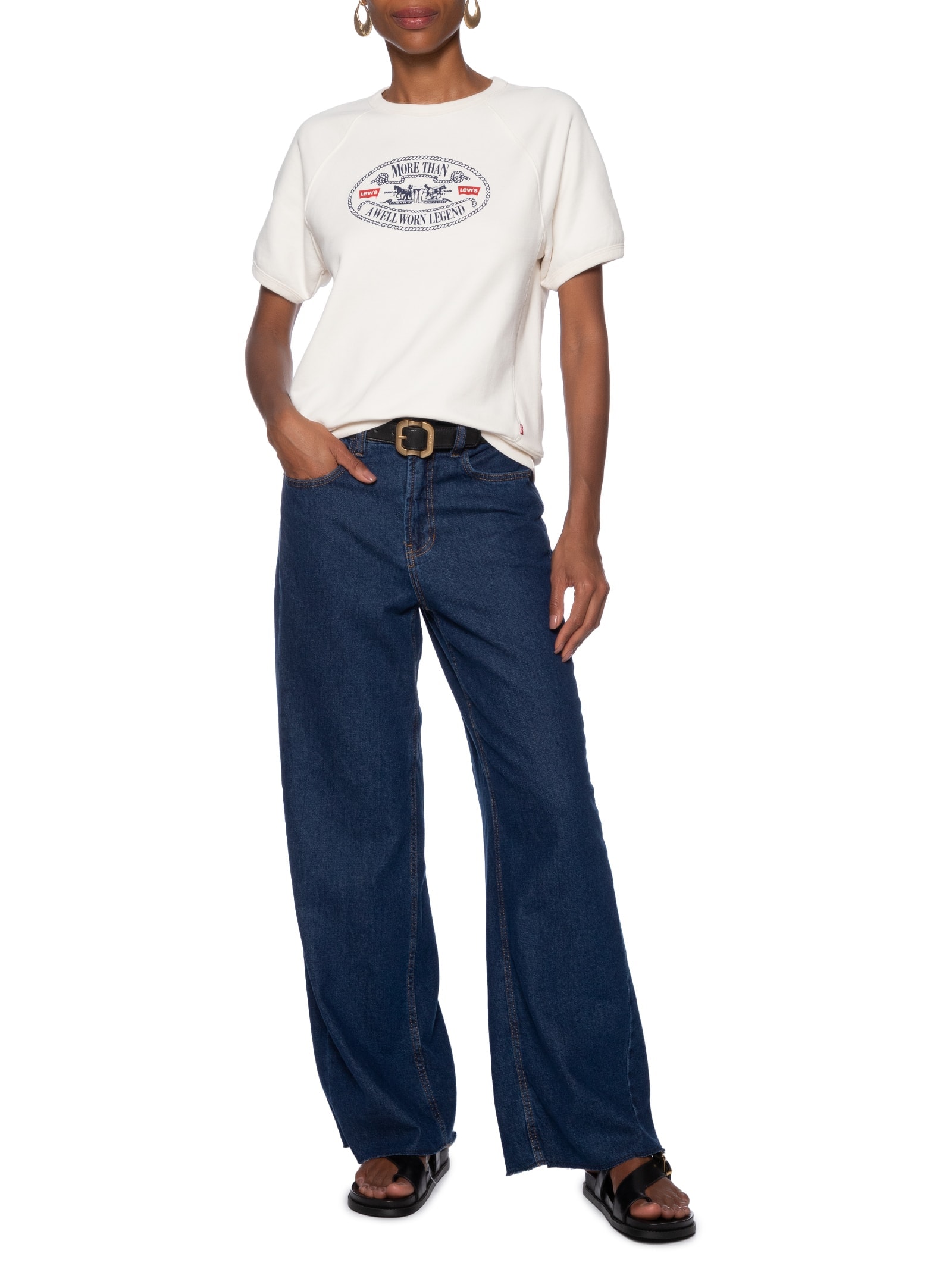 Camiseta Feminina Gr Heritage SS Crew Branco Levi's